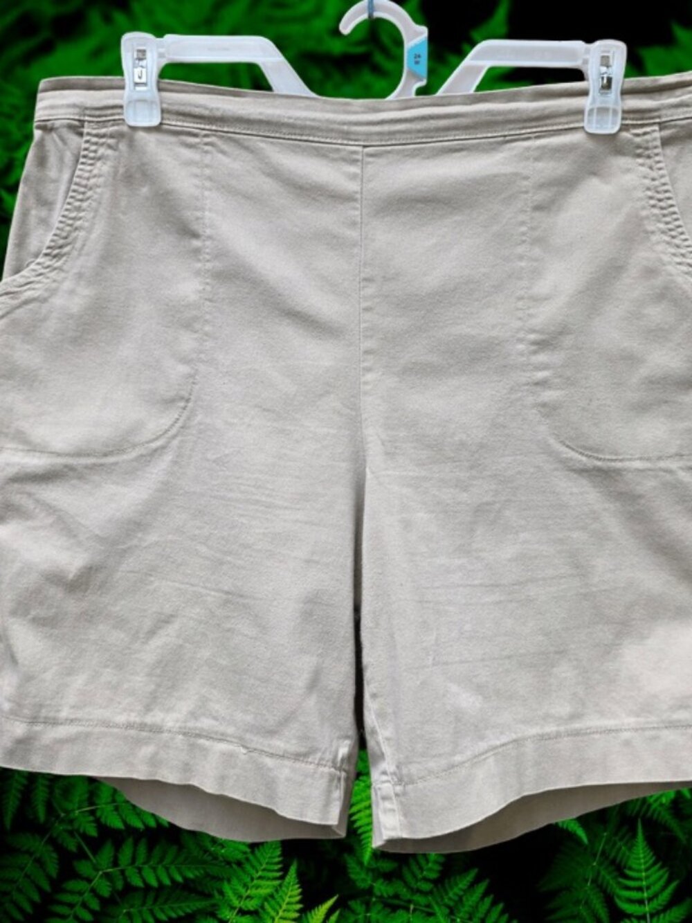 JMS Just My Size Womens Shorts Pull On Elastic Waist Beige Khaki Size 2X